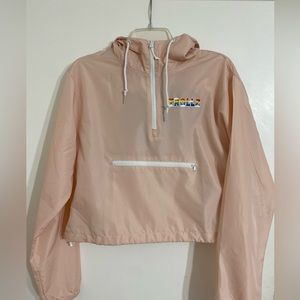 Nicki Minaj/6ix9ine cropped windbreaker jacket, pink